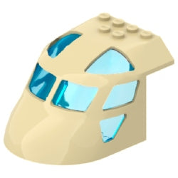 11293c01-005飛行機胴体フロント6×8(トランスライトブルーガラス付)タン