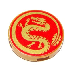 14769pb319タイル2×2丸(ゴールドドラゴン)パールゴールド