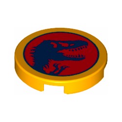 14769pb463タイル2×2丸(ジュラシック・ワールドロゴ)ブライトライトオレンジ