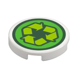 14769pb824タイル2×2丸(リサイクルマーク)ホワイト