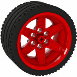 15038c04-021タイヤ長径68.8ミリ×幅36ZR&ホイール56ミリD.×34ミリ(レッド)セット