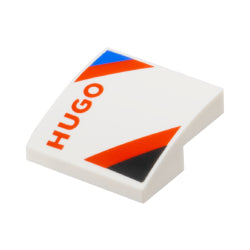 15068pb606L曲面スロープ2×2(ヒューゴロゴ左側)ホワイト