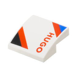 15068pb606R曲面スロープ2×2(ヒューゴロゴ右側)ホワイト