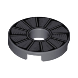 15535pb01タイル2×2丸中央穴有(ブレード柄)ダークブルーイッシュグレイ