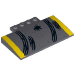 15625pb020曲面スロープ5×8×2/3(イエローストライプとオイル)ダークブルーイッシュグレイ