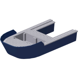 18913c02-140船体40×20×7(ライトブルーイッシュグレイトップ)ダークブルー