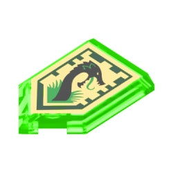 22385pb012特殊タイル2×3五角形(ジャングルドラゴン)トランスブライトグリーン