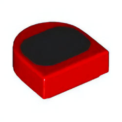 24246pb056-021タイル1×1半円付き(黒の楕円)レッド