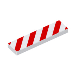 2431p02タイル1×4(レッドストライプ)ホワイト