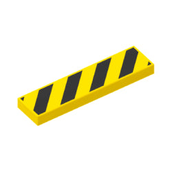 2431p52タイル1×4(ブラックストライプ)イエロー