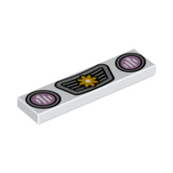 2431pb705タイル1×4(ヘッドライトグリルとフラワーロゴ)ホワイト