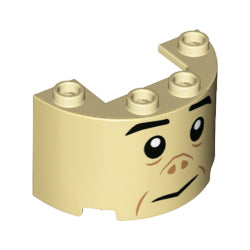 24593pb07シリンダーハーフ2×4×2(グロウプの顔)タン