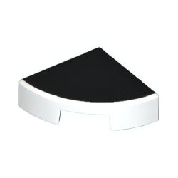 25269pb035タイル1×1丸-1/4(ブラックサーフェス)ホワイト