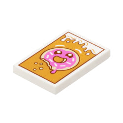 26603pb473タイル2×3(ドリッピングアイシングとドーナツ)ホワイト