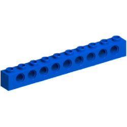2730-023テクニックブロック1×10ペグ穴9個ブルー