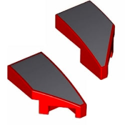 29119pb031-29120pb031曲面スロープ2×1ノッチ左右セット(ダークブルーイッシュグレイプリント)レッド