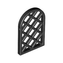 30046-026アーチ型窓1×2×2-2/3-斜め格子ブラック