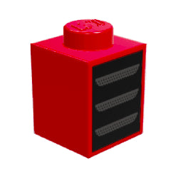 3005pb057ブロック1×1(通気孔)レッド
