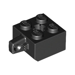 30389c-026ヒンジブロック2×2ロック指1本-新型車軸穴ブラック