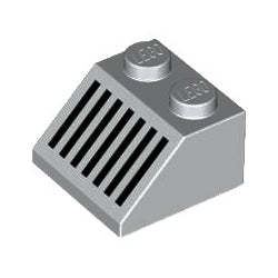 3039p05-194プリントスロープ45度2×2(ブラックグリル)ライトブルーイッシュグレイ