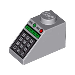 3040pb010プリントスロープ45度2×1(ナンバーボタン)ライトブルーイッシュグレイ