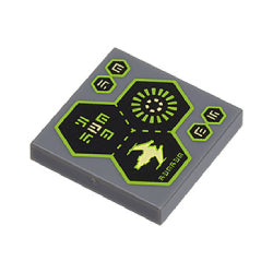 3068bpb0626タイル2×2(スペースシップとエイリアンコンピューター)ダークブルーイッシュグレイ