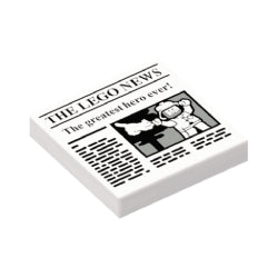 3068bpb1105タイル2×2(THE LEGO NEWS and The greatest hero ever!)ホワイト