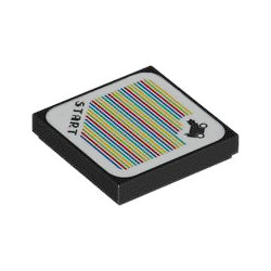 3068pb2570ステッカータイル2×2(パタテンテンとSTART)ブラック