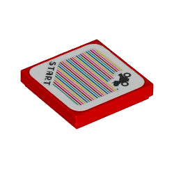 3068pb2575ステッカータイル2×2(バイクとSTART)レッド