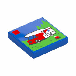 3068pb2765タイル2×2(キャンピングカーホリデーの箱絵)ブルー