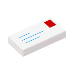 3069bp01タイル1×2(手紙)ホワイト