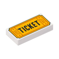 3069bpb0584タイル1×2(TICKETと0937)ホワイト