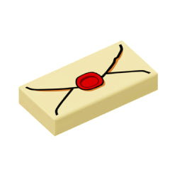 3069bpb0730タイル1×2(赤い封蝋の便箋)タン