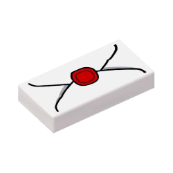 3069bpb0779タイル1×2(赤い封蝋の便箋)ホワイト