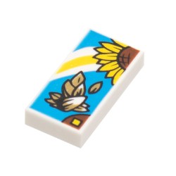 3069bpb1020タイル1×2(ひまわり)ホワイト