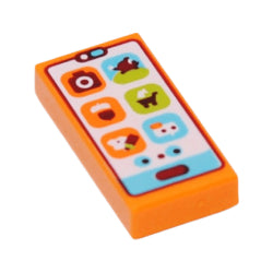 3069pb1221タイル1×2(どうぶつの森特製スマートフォン)オレンジ