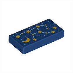 3069pb1322タイル1×2(星座と三日月) ダークブルー