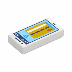 3069pb1445タイル1×2(スマートフォンゴールドクレジットカード)ホワイト