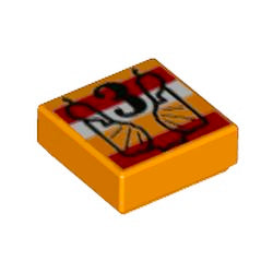 3070bpb172タイル1×1(ナンバープレート3)オレンジ