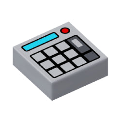 3070bpb174タイル1×1(電卓)ライトブルーイッシュグレイ