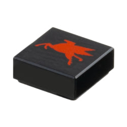 3070pb372Lタイル1×1(レッドモービルペガサス左側)ブラック