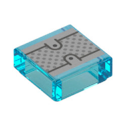 3070pb390タイル1×1(デロリアンドットライン)トランスライトブルー