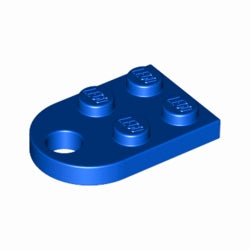 3176-023プレート2×3片側半円穴有ブルー