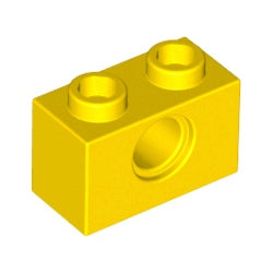 3700-024テクニックブロック1×2ペグ穴1個イエロー