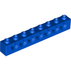 3702-023テクニックブロック1×8ペグ穴7個ブルー