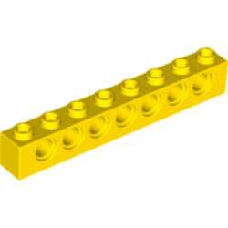 3702-024テクニックブロック1×8ペグ穴7個イエロー