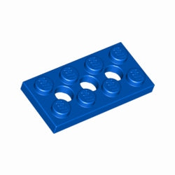 3709b-023テクニックプレート2×4ペグ穴有ブルー