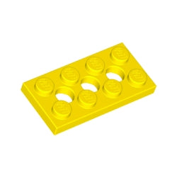 3709b-024テクニックプレート2×4ペグ穴有イエロー