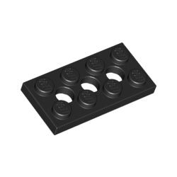 3709b-026テクニックプレート2×4ペグ穴有ブラック