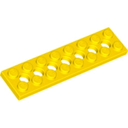 3738-024テクニックプレート2×8ペグ穴有イエロー